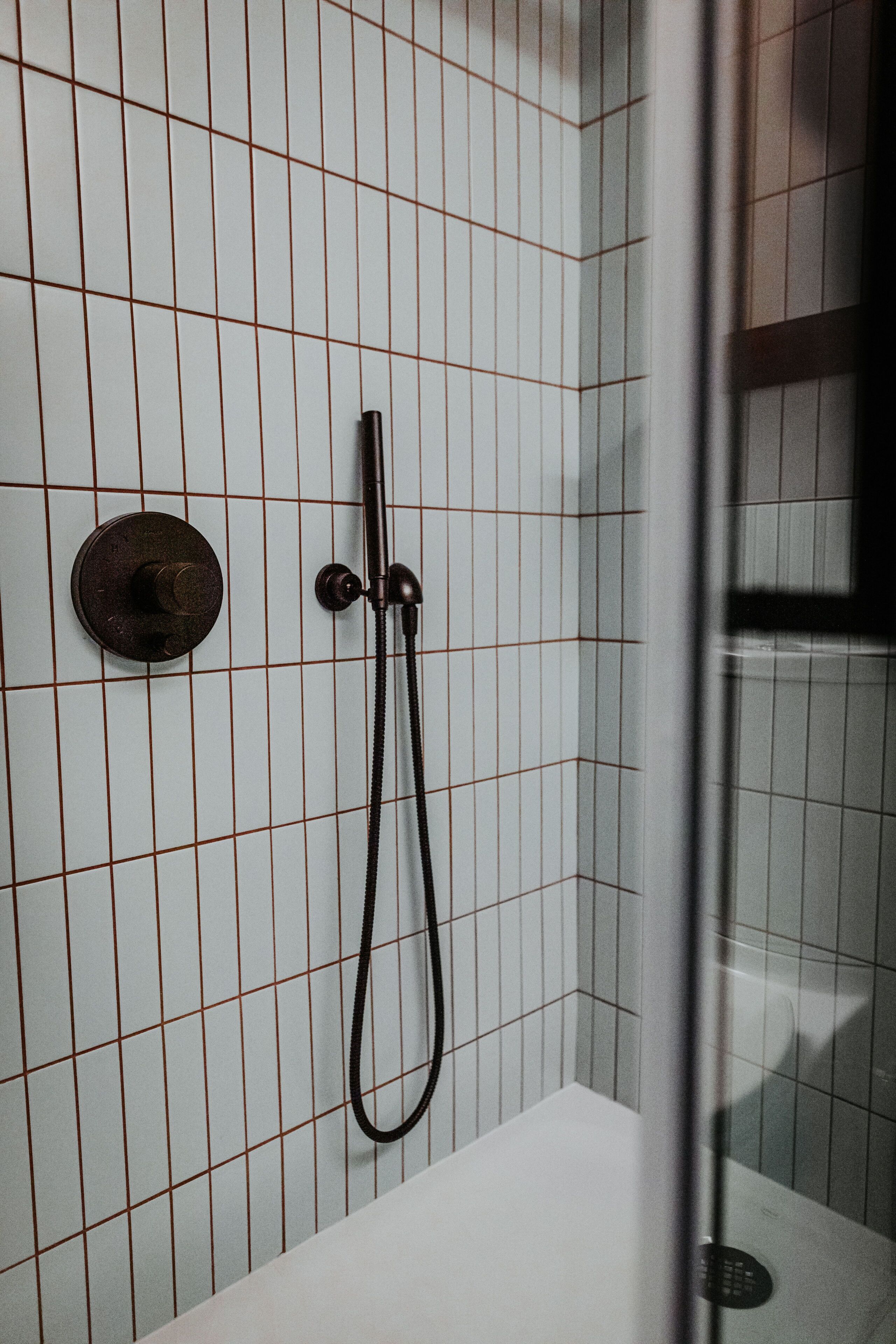 shower, rainfall showerhead, designer toiletries, hair dryer