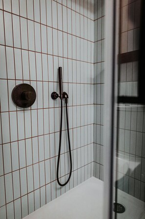 Dusche, Regendusche, Designer-Toilettenartikel, Haartrockner