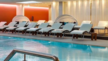 Indoor pool, open 7:00 AM to 9:00 PM, free cabanas