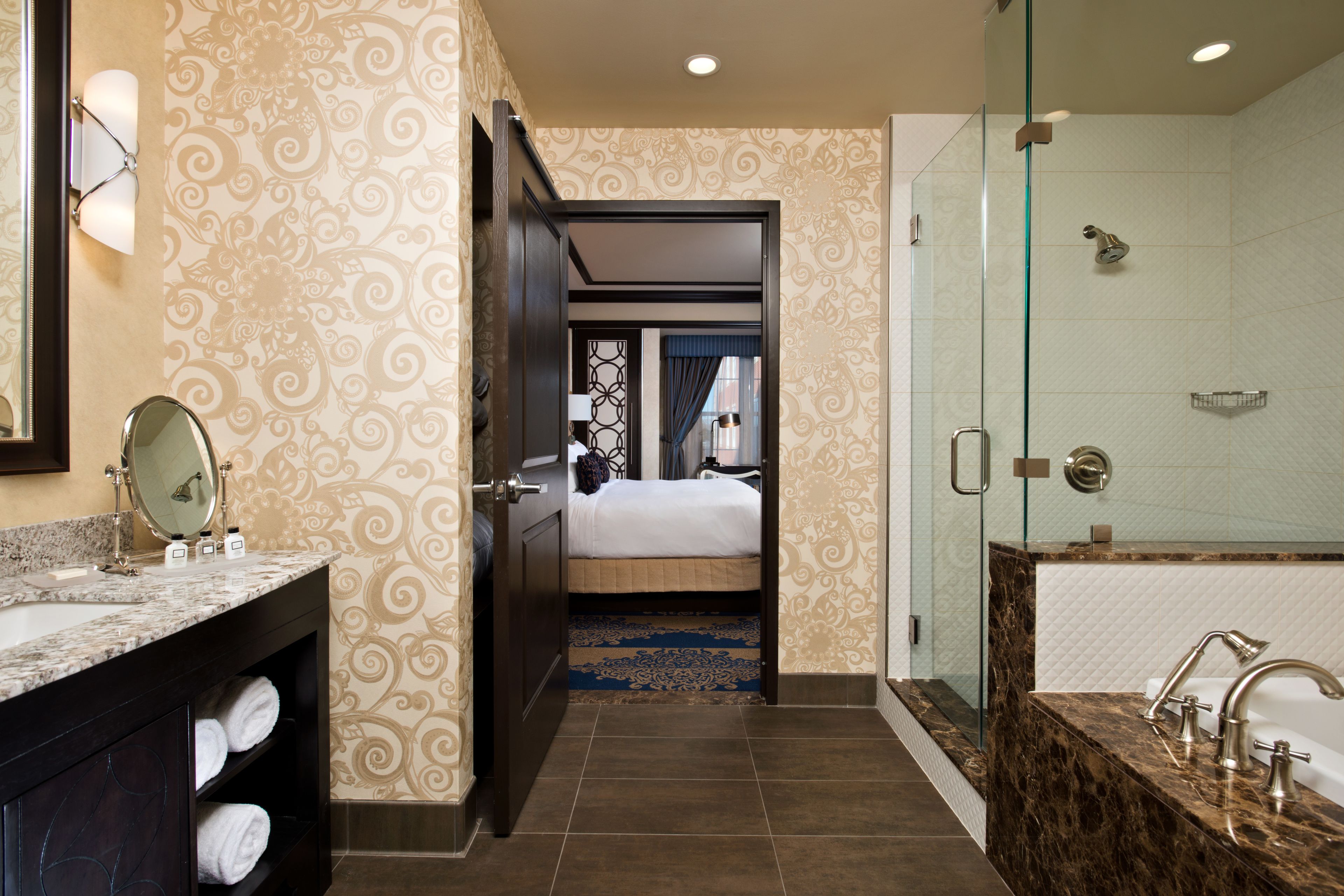 suite (morris) | bathroom | combined shower/bathtub, designer toiletries, hair dryer, towels