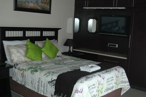 The upper deck- overlooking pool area | Premium bedding, in-room safe, soundproofing, iron/ironing board