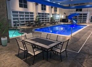Indoor pool, open 8:00 AM to 11:00 PM, sun loungers - Tannery Suites (DuBois)
