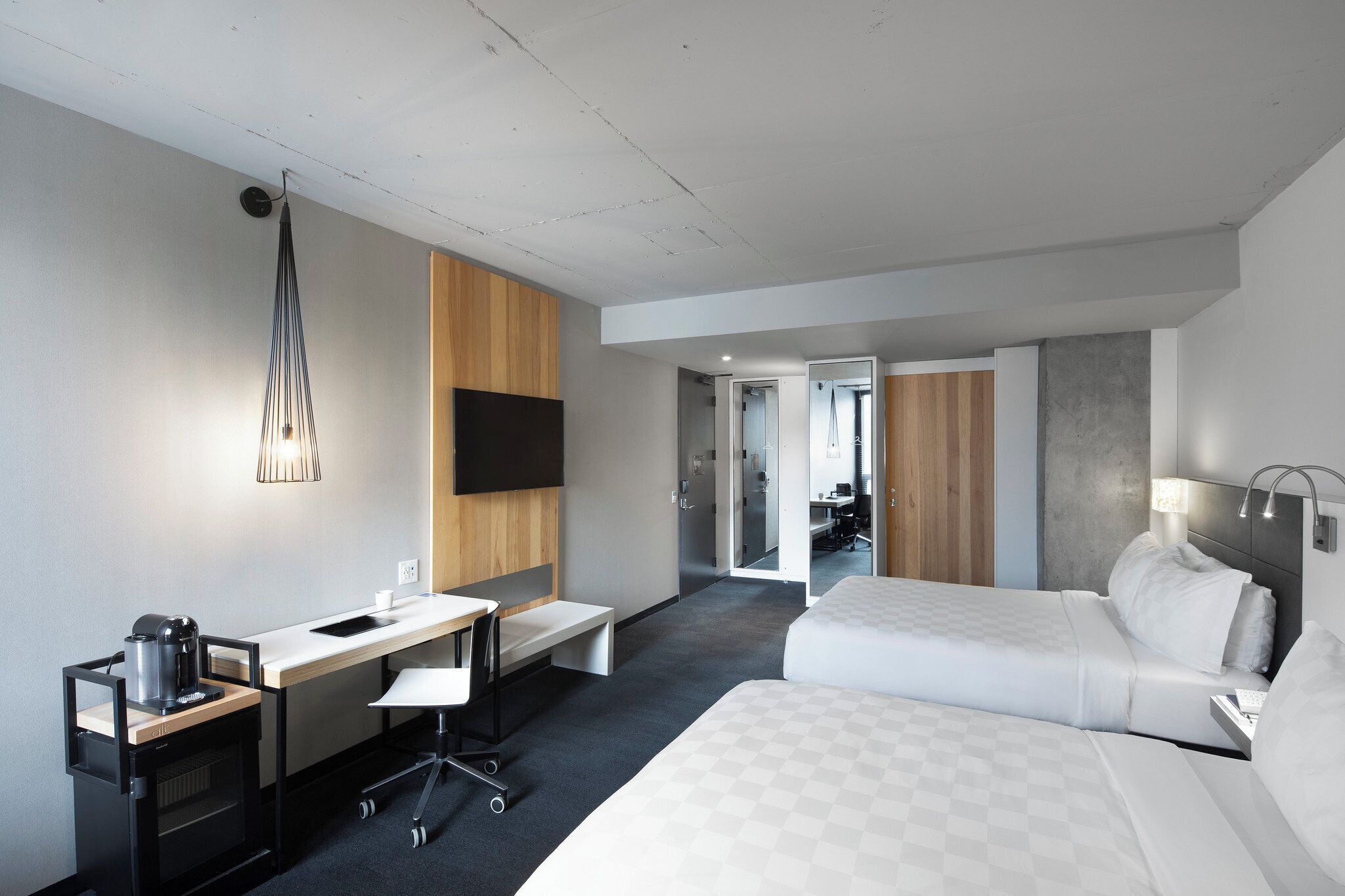 premium bedding, desk, soundproofing, iron/ironing board