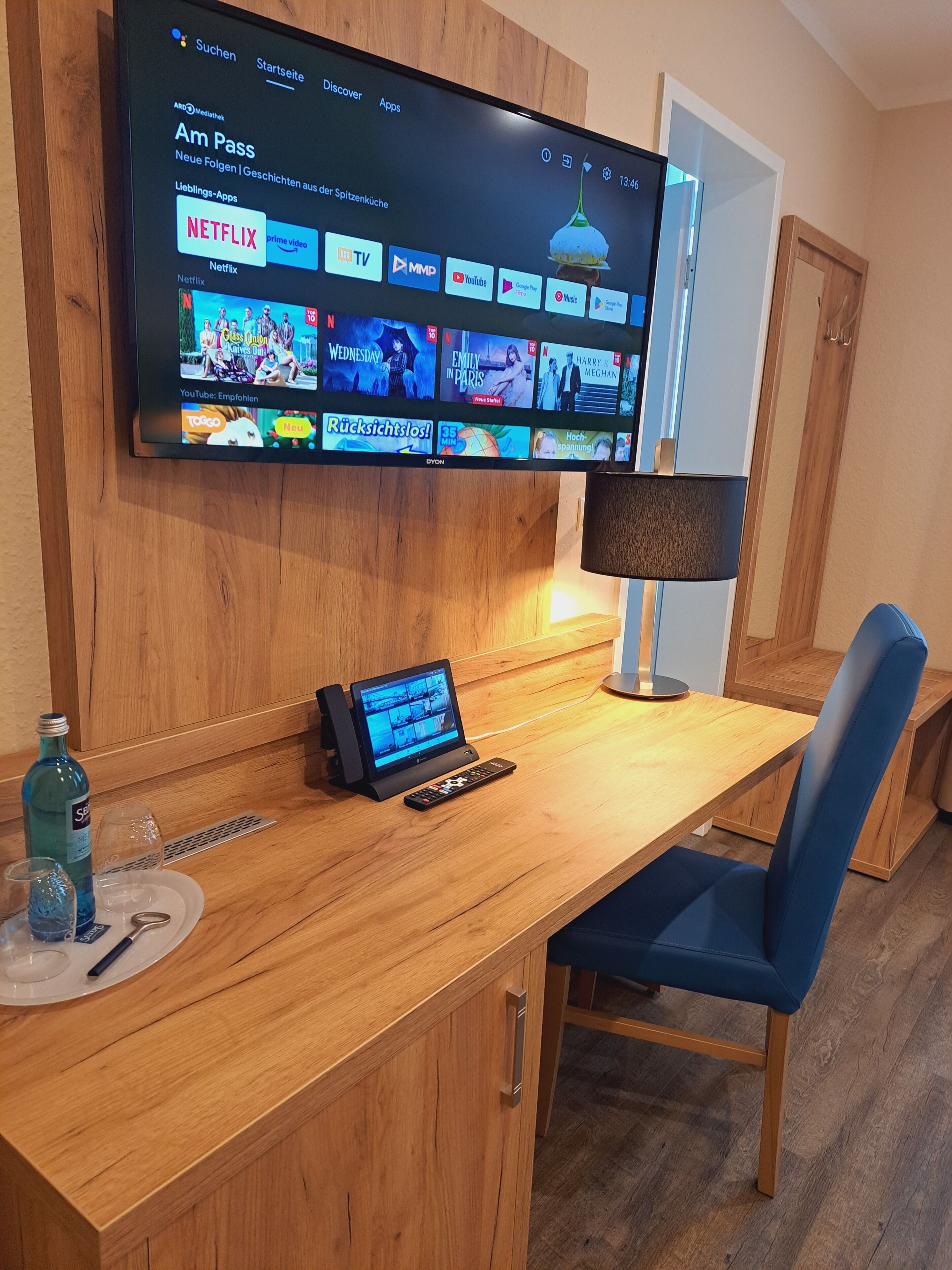 standard double room with sea view | premium bedding, in-room safe, desk, laptop workspace