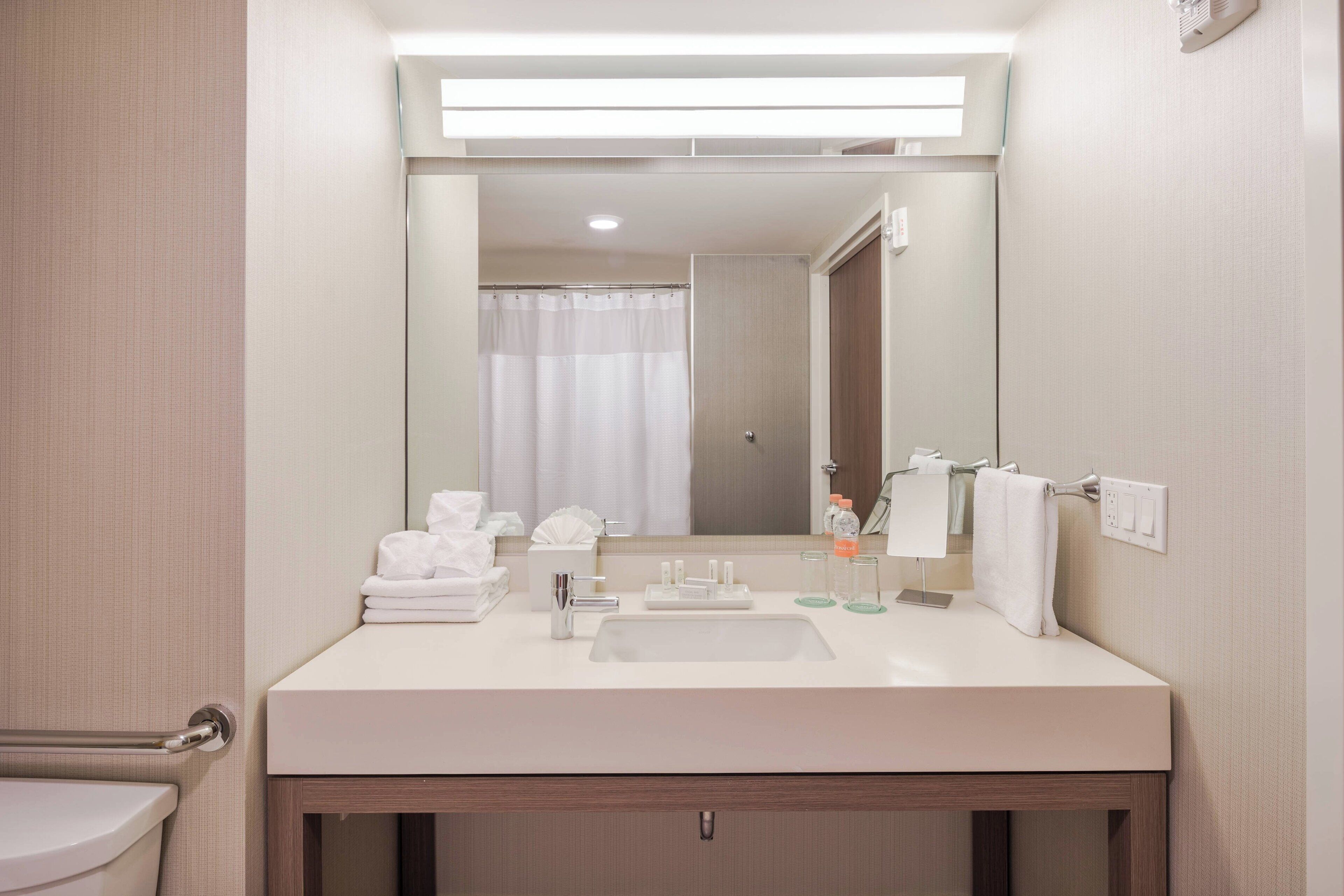 room, 1 king bed with sofa bed | bathroom | shower, free toiletries, hair dryer, towels