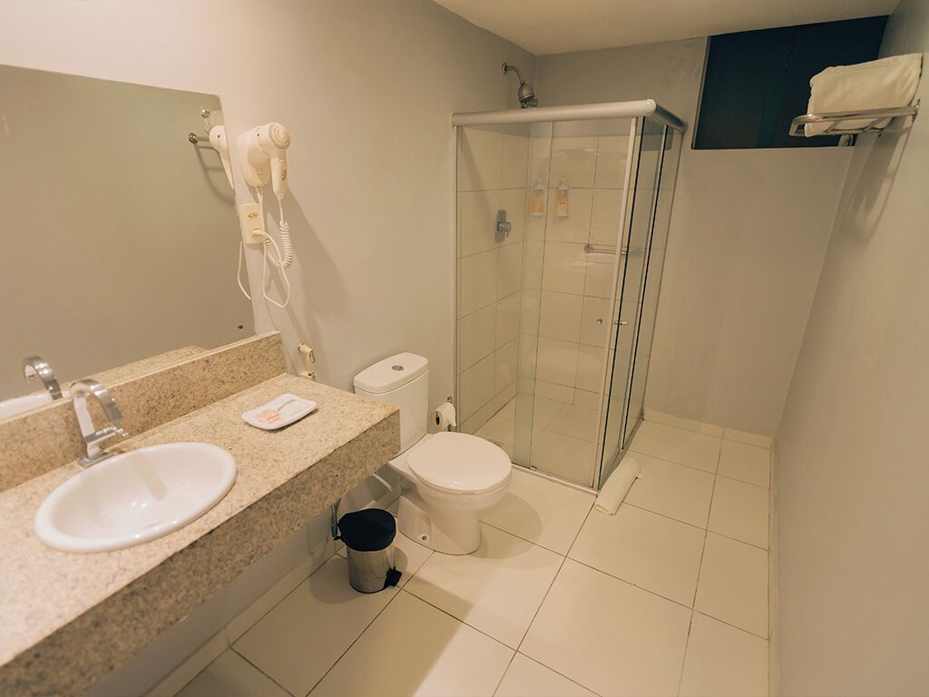 luxury double room | bathroom | shower, designer toiletries, hair dryer, towels