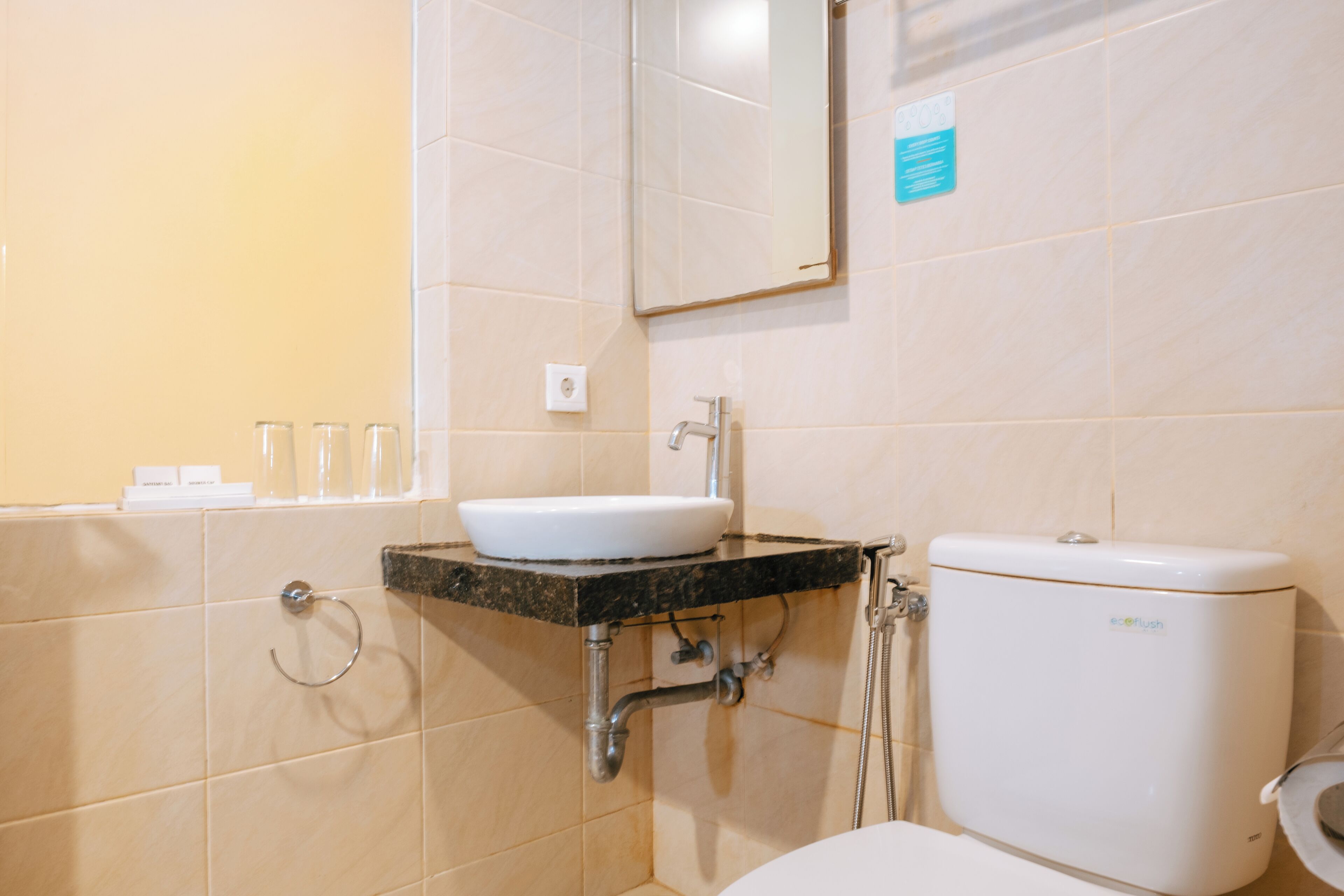 family room | bathroom amenities | shower, free toiletries, hair dryer, slippers