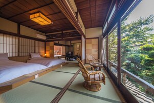 HAGI - Japanese Room with Open Air Bath, Main Bldg. | In-room safe, iron/ironing board, free WiFi, bed sheets