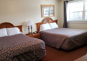 Room, 2 Double Beds, Non Smoking | Desk, blackout curtains, iron/ironing board, rollaway beds