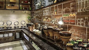 Café da manhã com buffet todos os dias mediante uma taxa