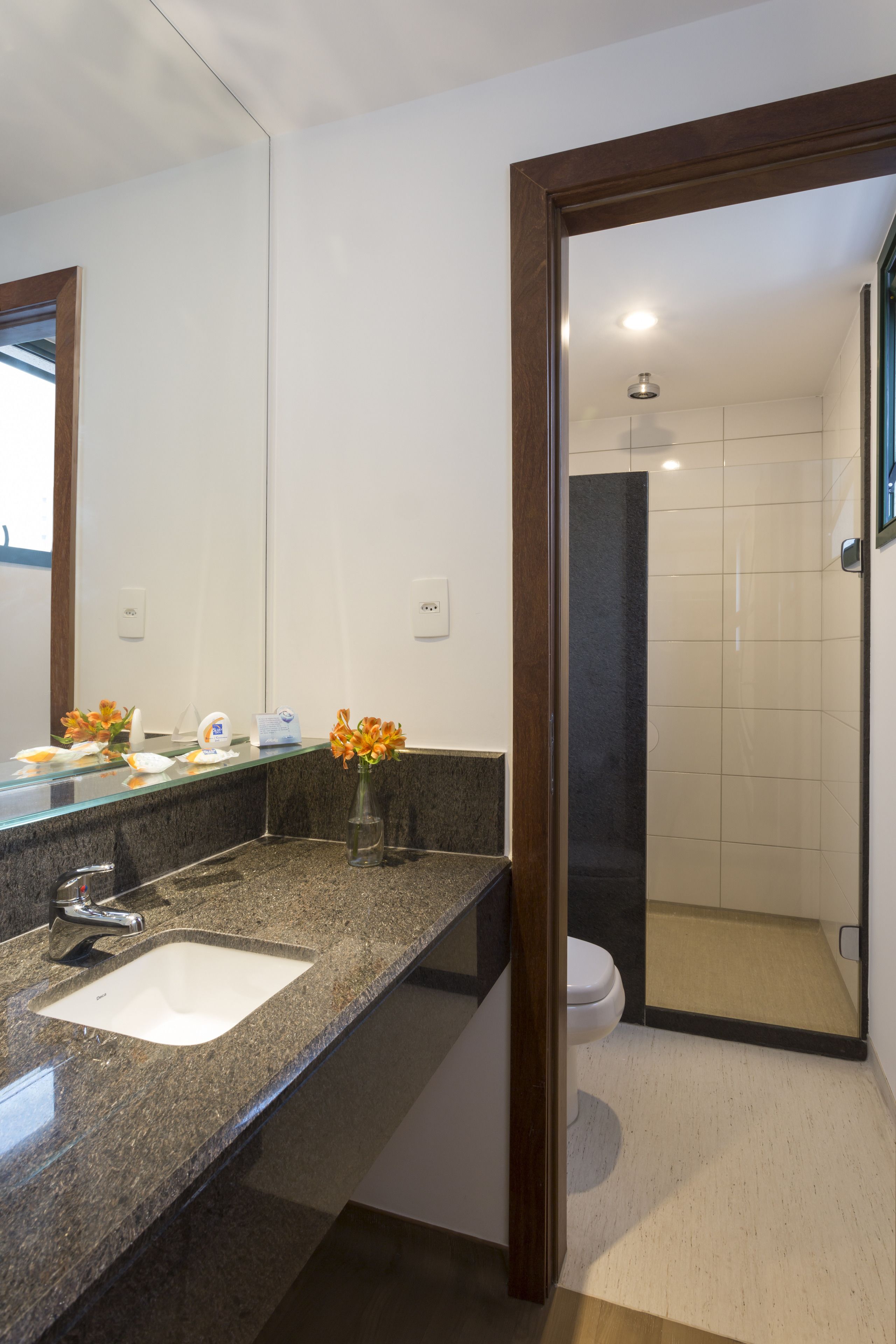 shower, rainfall showerhead, free toiletries, hair dryer