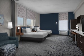 Studio, 2 Queen Beds, Accessible, Bathtub | Living area | 42-inch LCD TV with premium channels, TV, MP3 dock