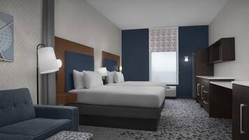 42-inch LCD TV with premium channels, TV, MP3 dock