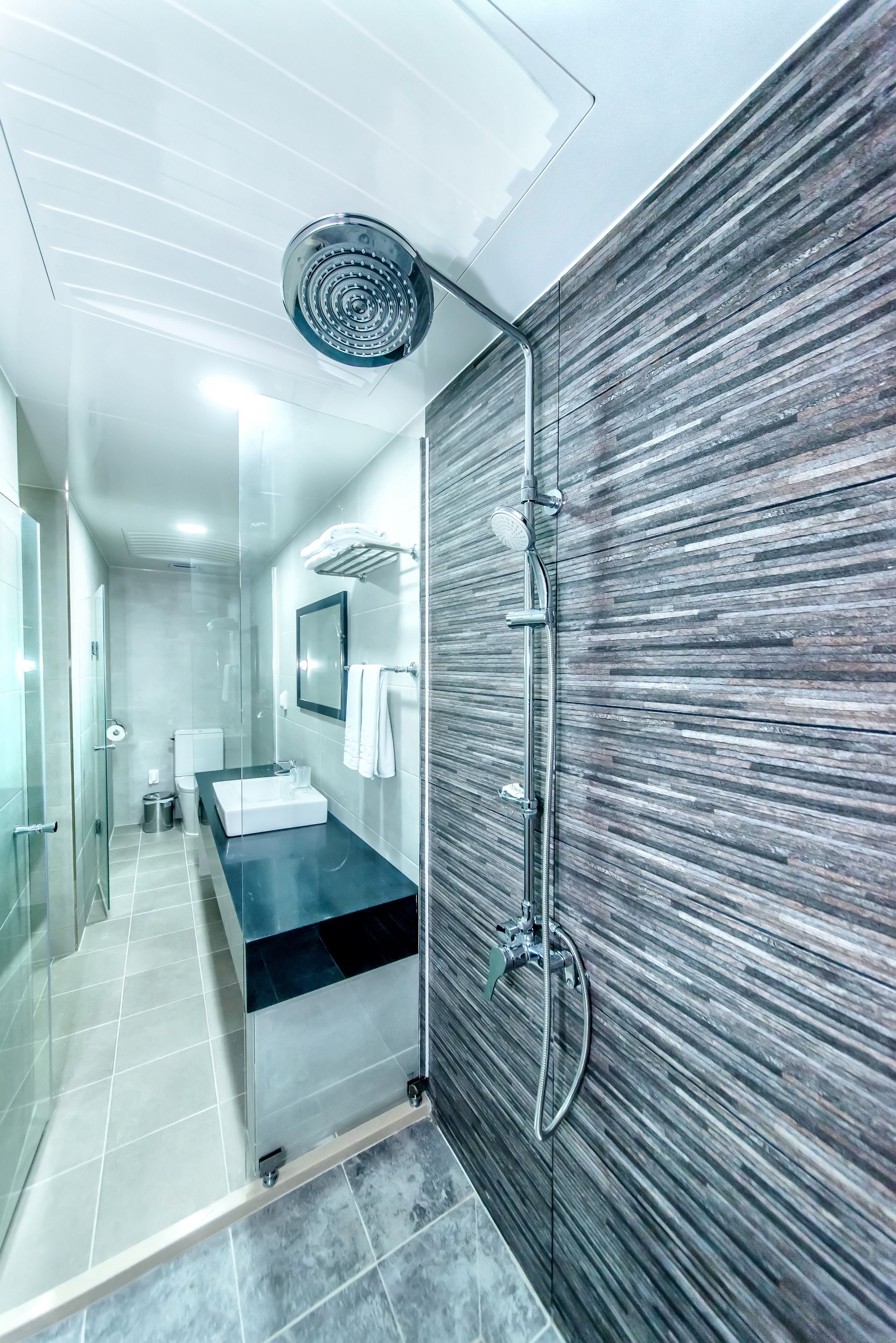 family room (luxury a) | bathroom | shower, rainfall showerhead, free toiletries, hair dryer