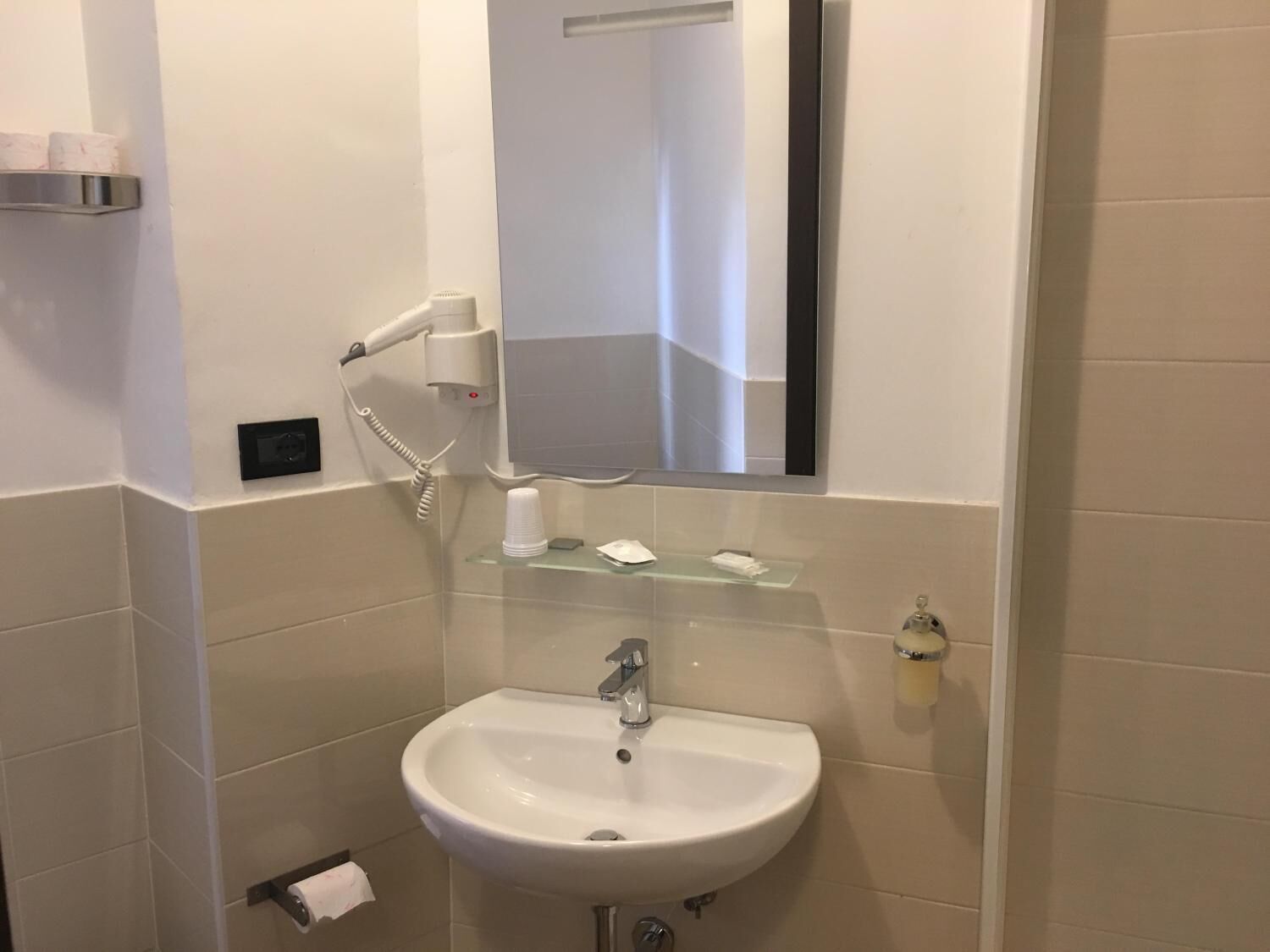 shower, free toiletries, hair dryer, bidet