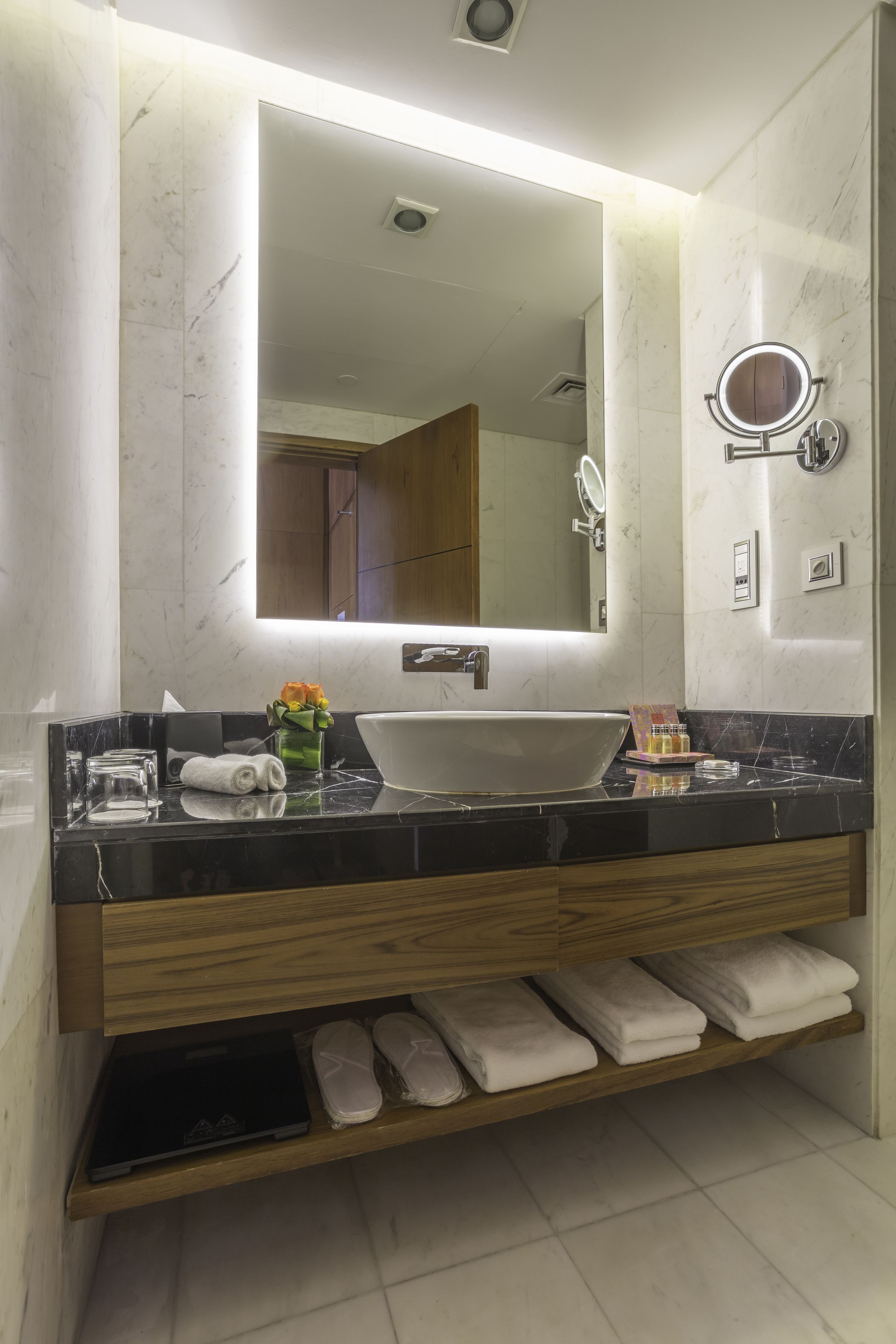 superior double room | bathroom | deep-soaking bathtub, rainfall showerhead, designer toiletries