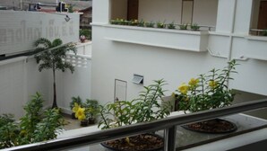 A multi-level indoor garden with various potted plants and a metal railing. - Cosy Place Hatyai (Hat Yai)