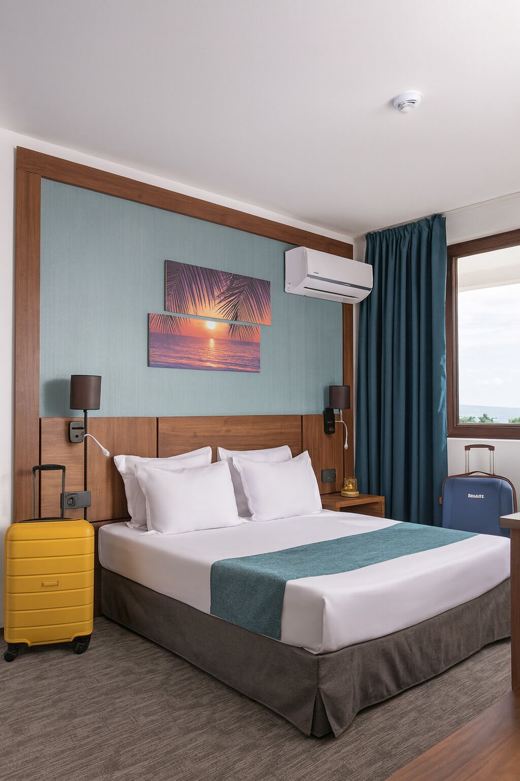 Laptop workspace, blackout drapes, free WiFi, bed sheets