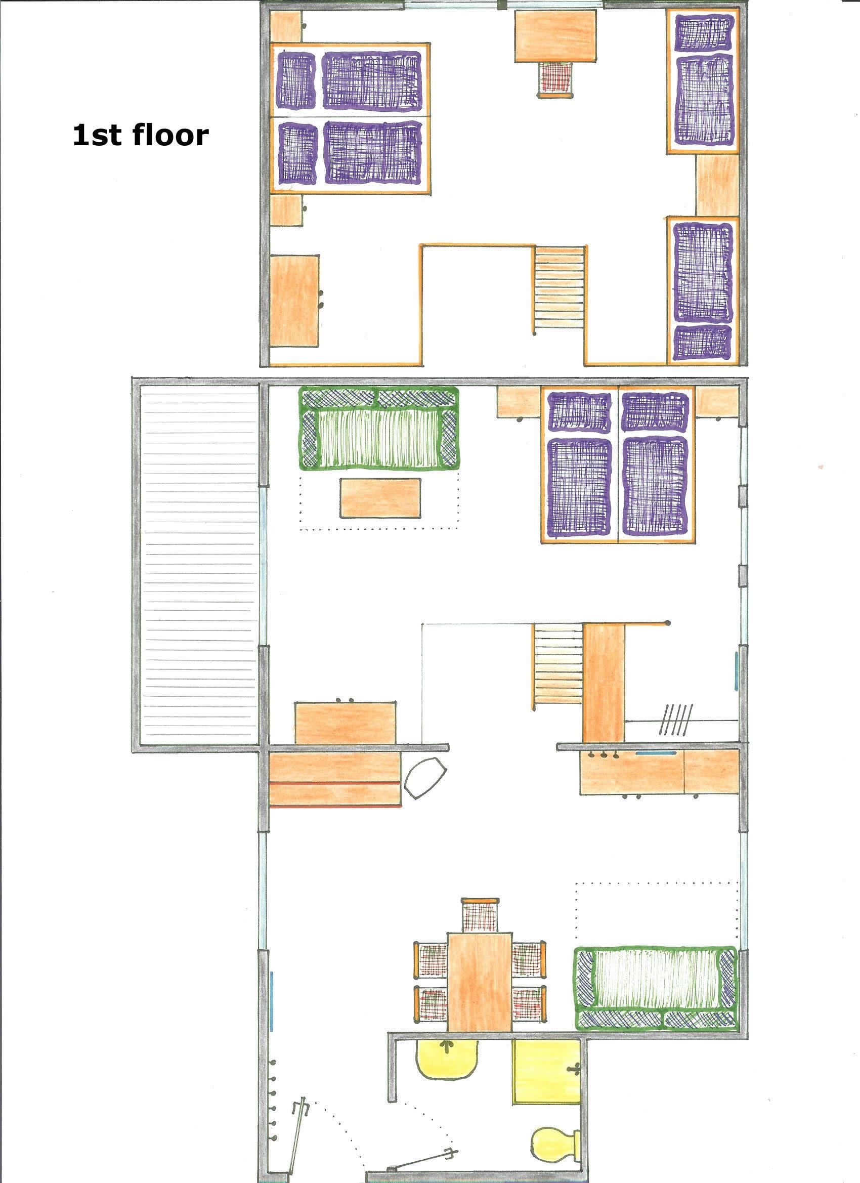 family loft, 2 bedrooms, balcony, mountain view | floor plan