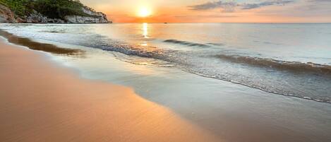 Private beach nearby, sun loungers, beach umbrellas, beach bar