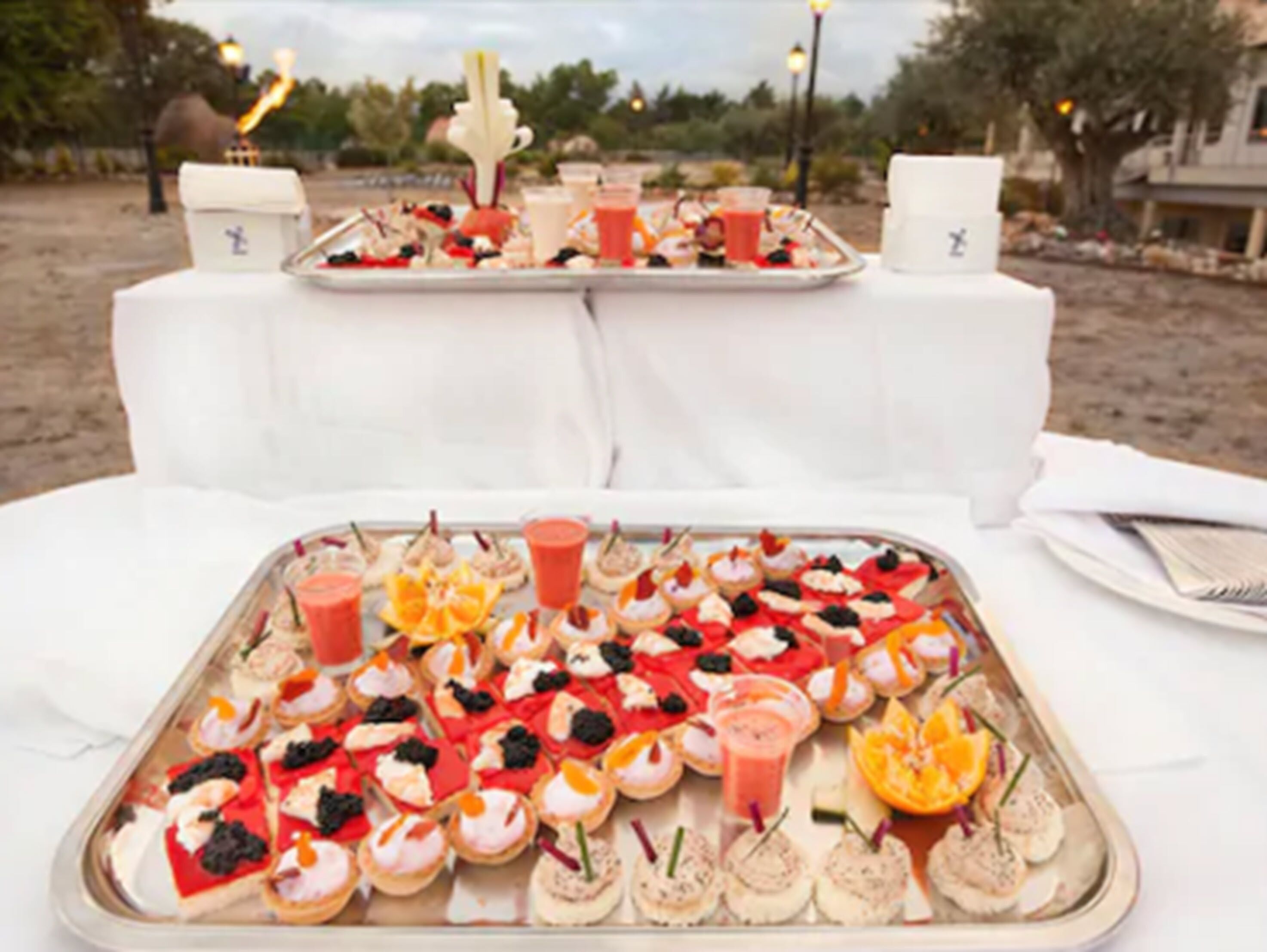 outdoor banquet area