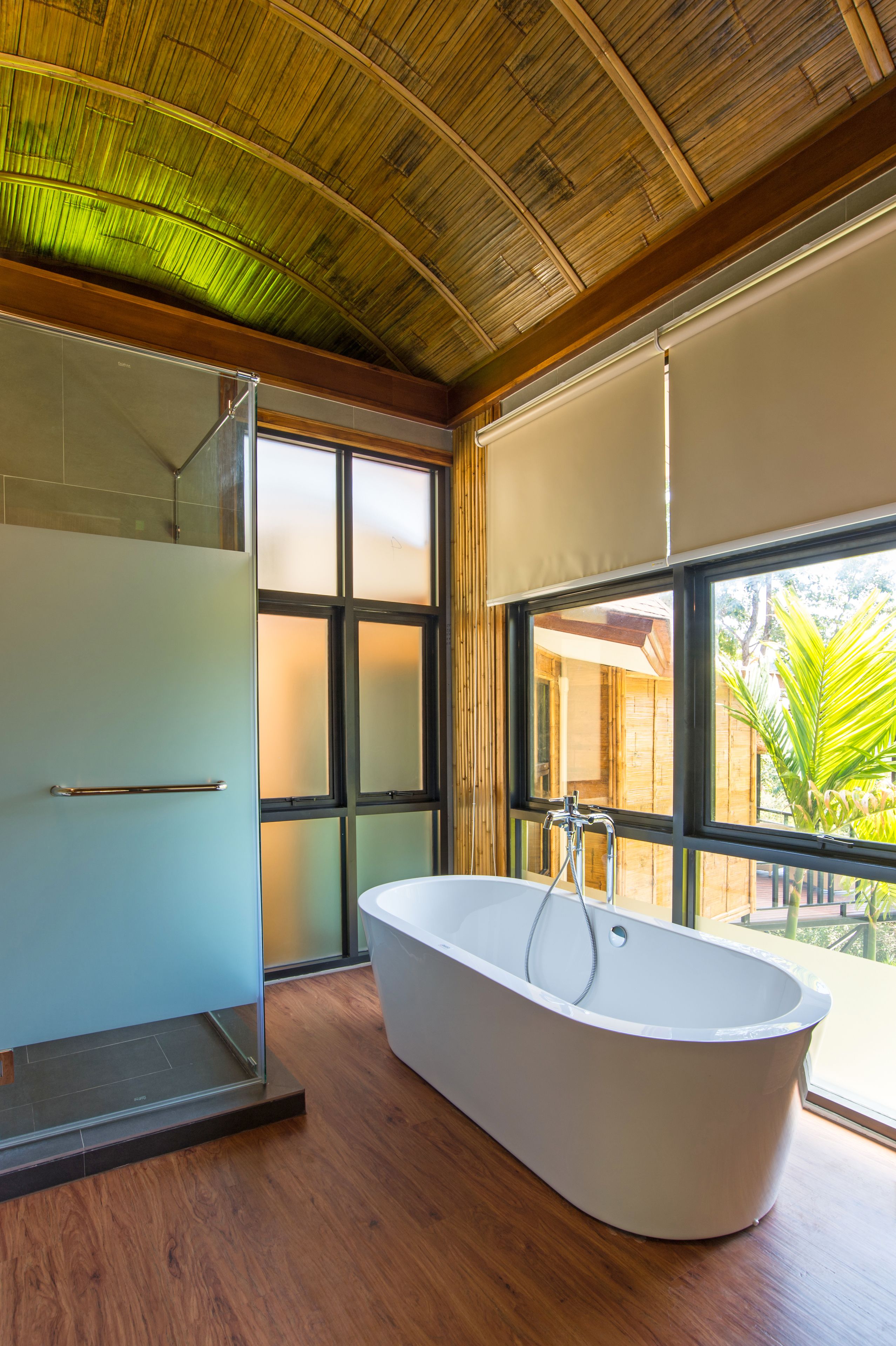 villa (tree top) | bathroom | shower, free toiletries, hair dryer, bathrobes