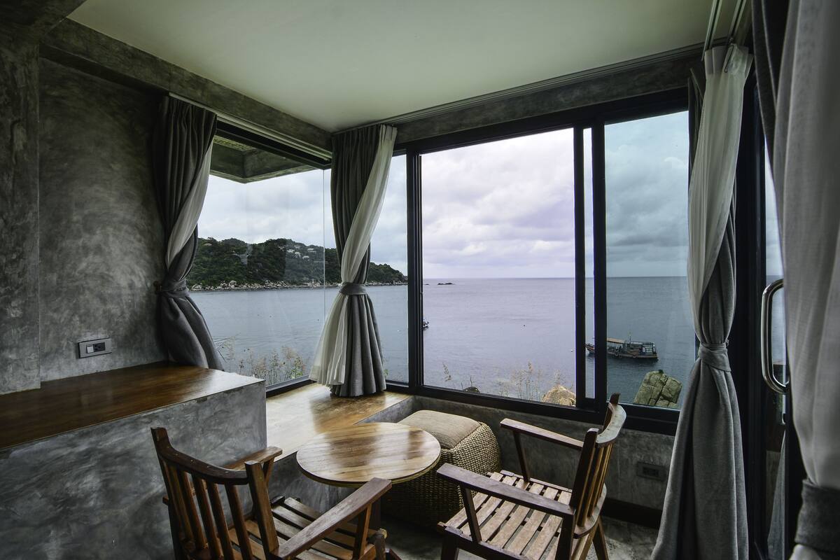 standard seaview room- double bed | view from room