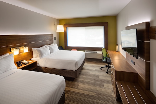 Standard Room, 2 Queen Beds | Minibar, desk, laptop workspace, blackout drapes