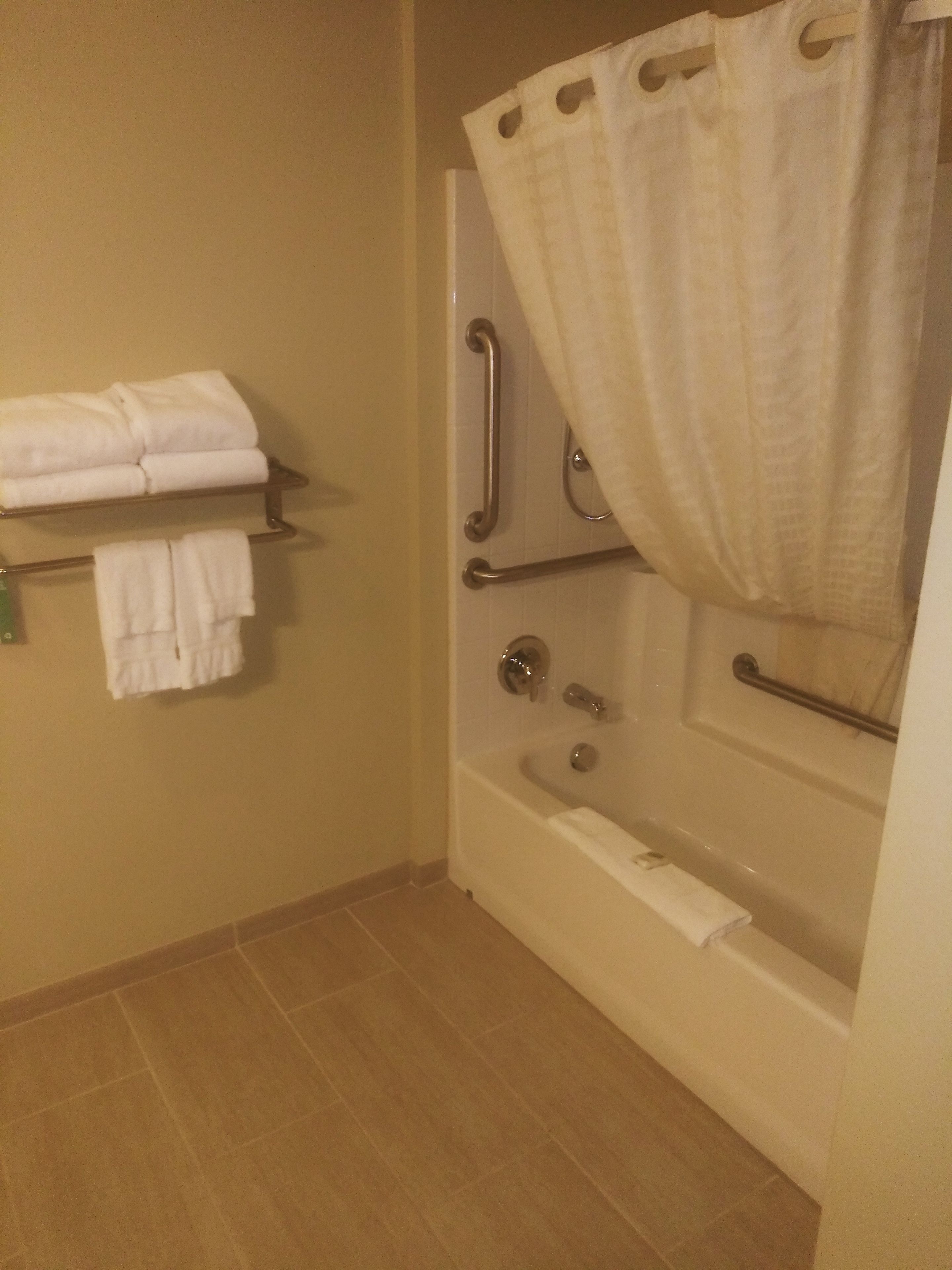 room, 1 queen bed, accessible, non smoking | bathroom | combined shower/bathtub, free toiletries, hair dryer, towels