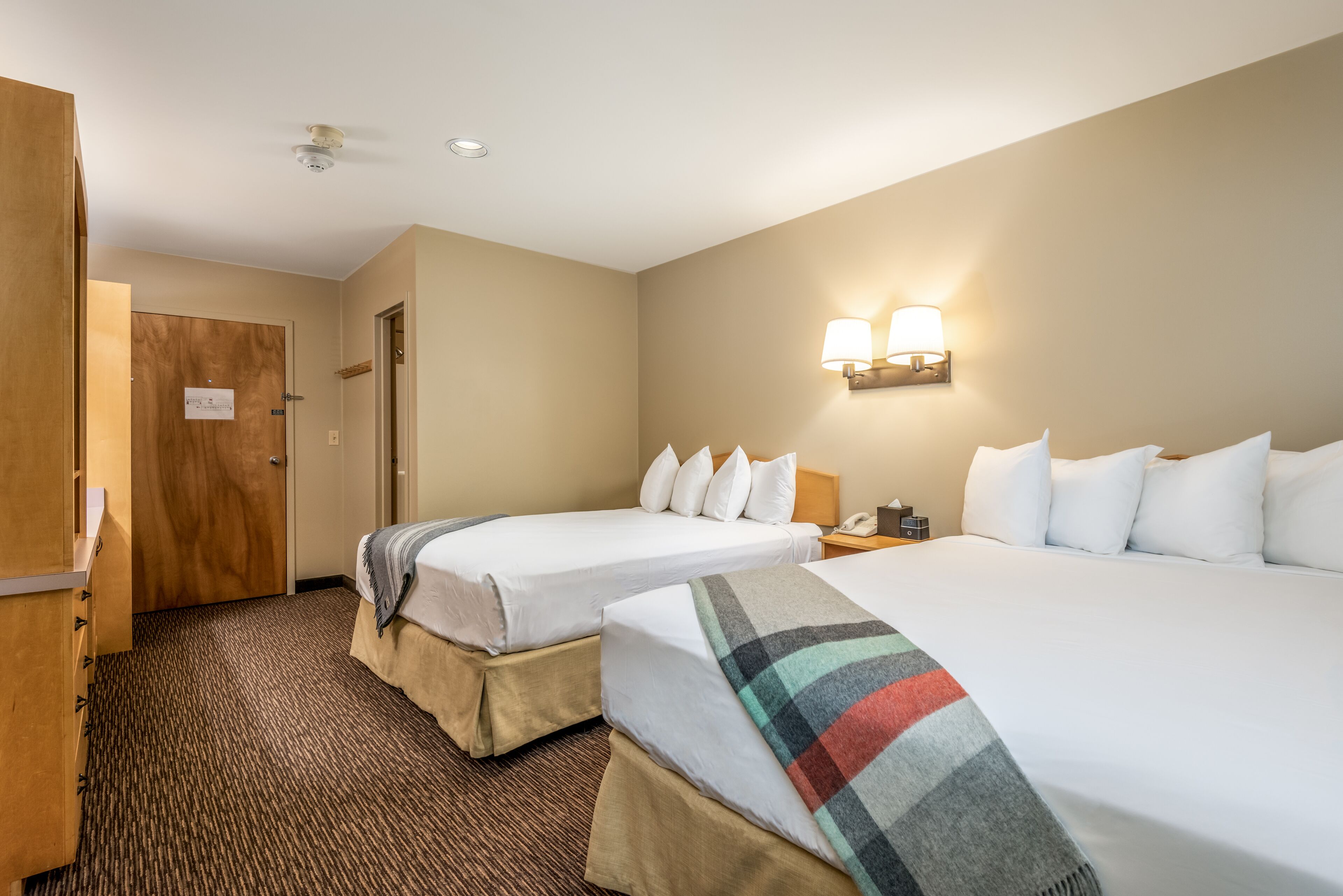 standard room, 2 queen beds | in-room safe, desk, iron/ironing board, free wifi