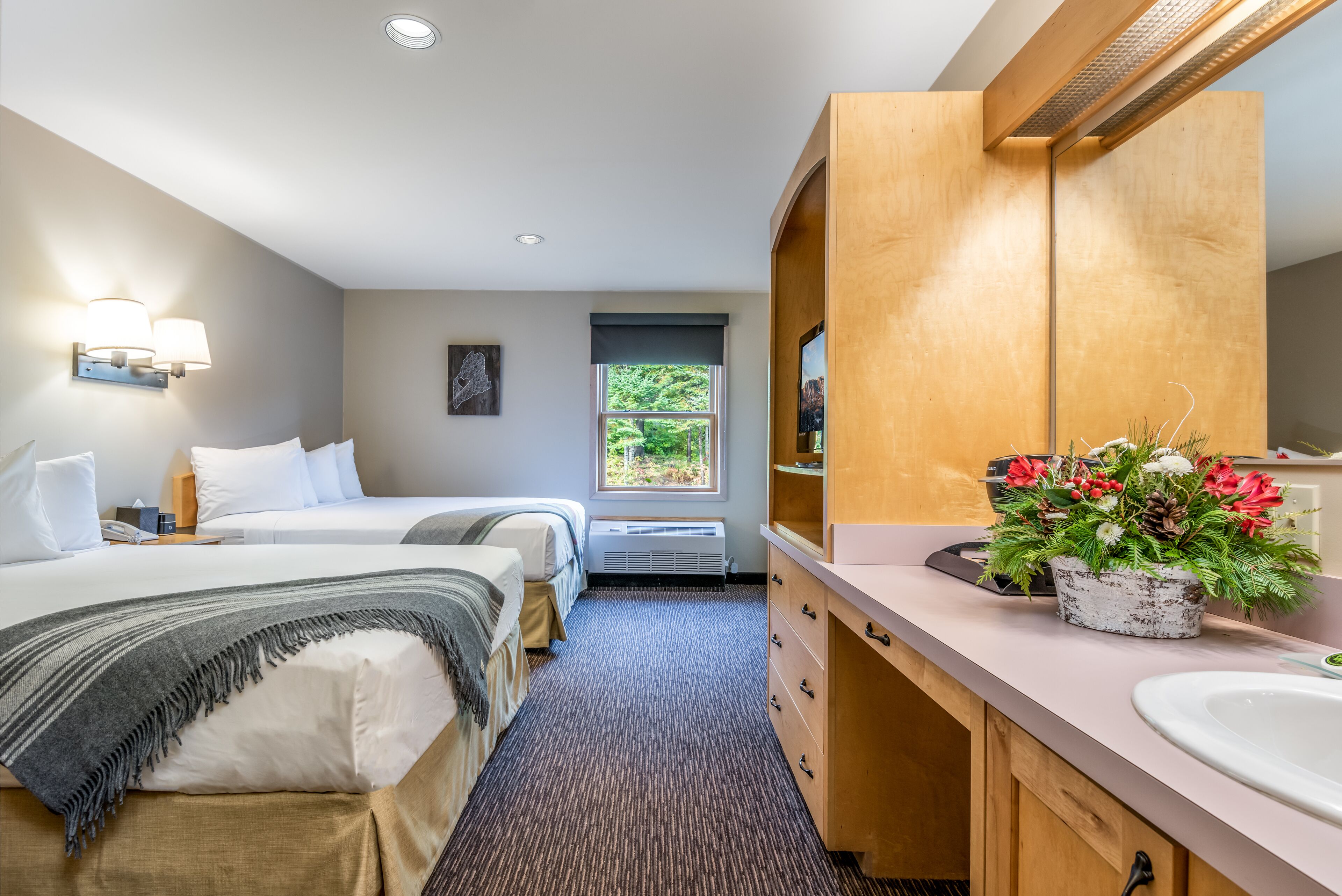 standard room, 2 queen beds | in-room safe, desk, iron/ironing board, free wifi