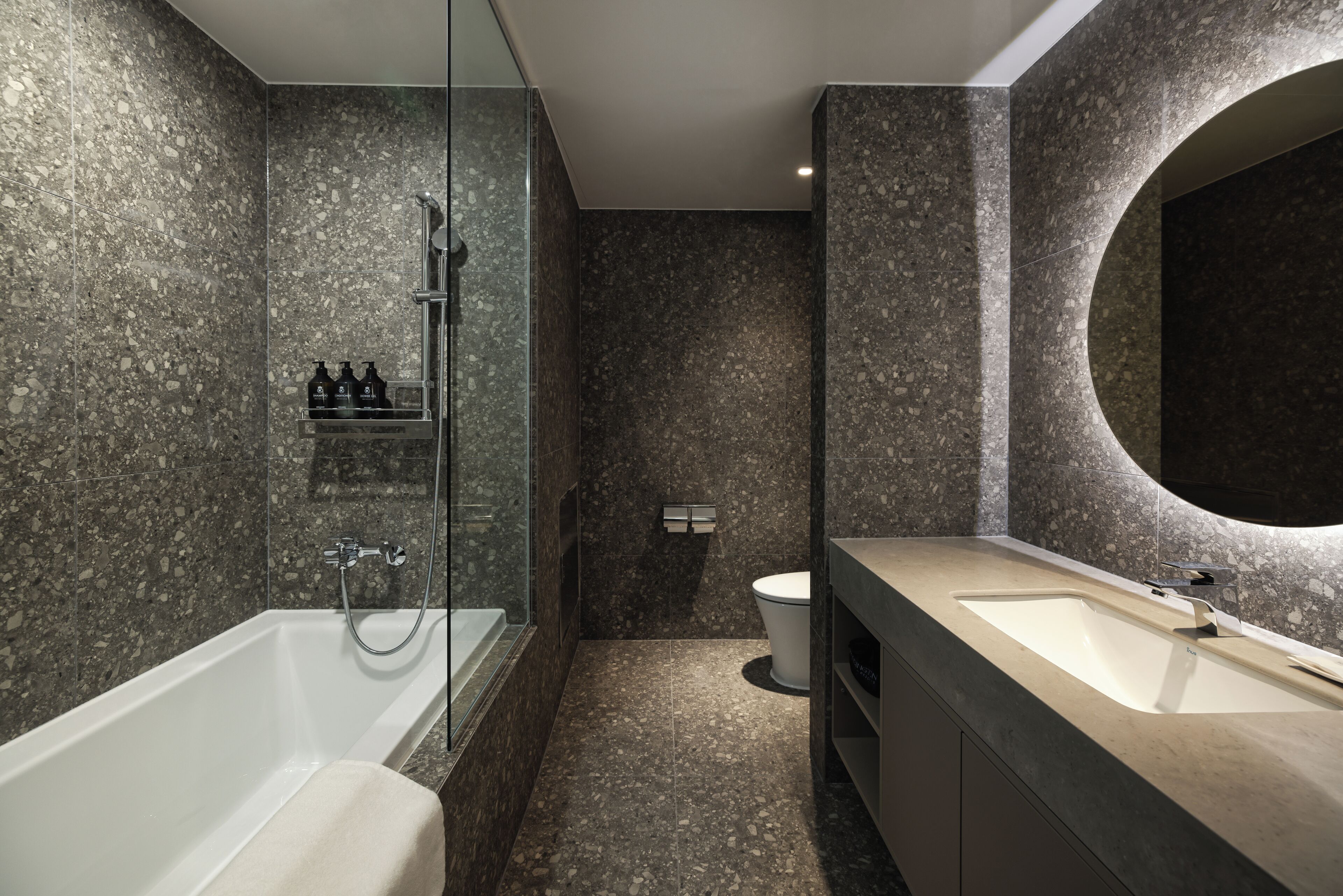 noblian ocean view | bathroom | combined shower/bathtub, deep-soaking bathtub, hair dryer, slippers