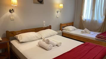 Desk, free WiFi, bed sheets