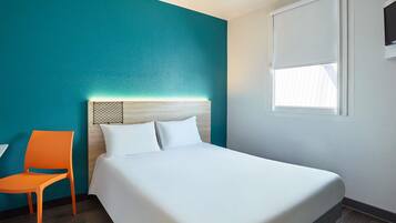 Blackout curtains, soundproofing, free cots/infant beds, free WiFi