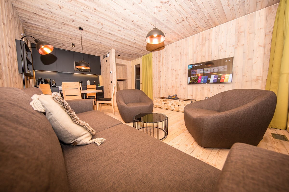 Classic Apartment, 1 Bedroom, Sauna | Living area | Flat-screen TV