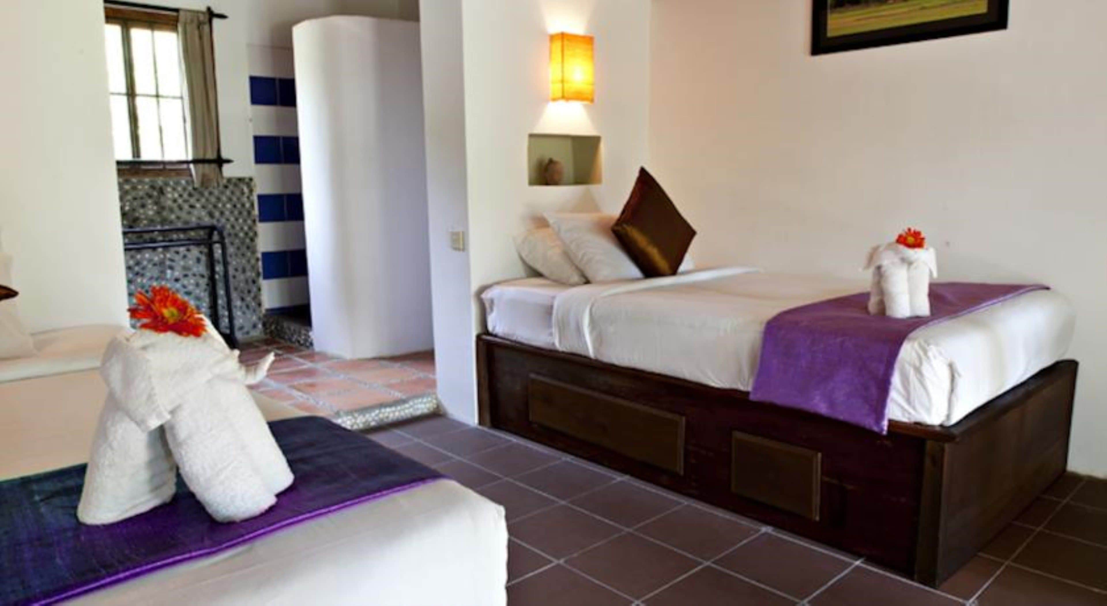 superior bungalow, 2 single beds | desk, blackout curtains, free wifi, bed sheets