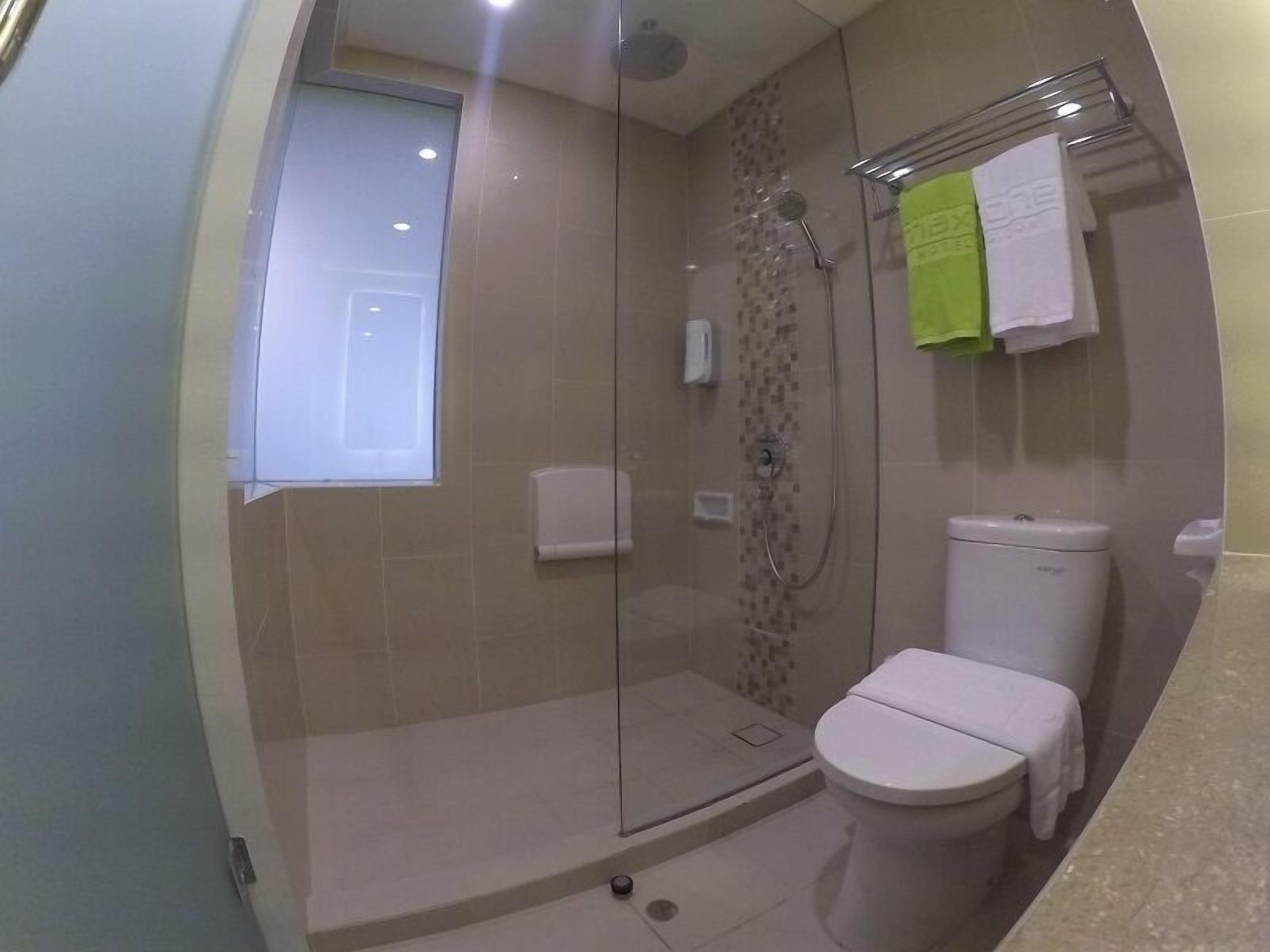 twin happiness room | bathroom | shower, free toiletries, hair dryer, slippers