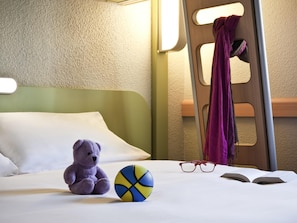 Triple Room, Multiple Beds | Premium bedding, desk, blackout drapes, iron/ironing board