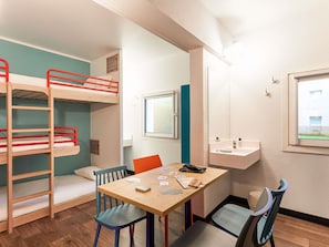 Desk, blackout curtains, soundproofing, free WiFi