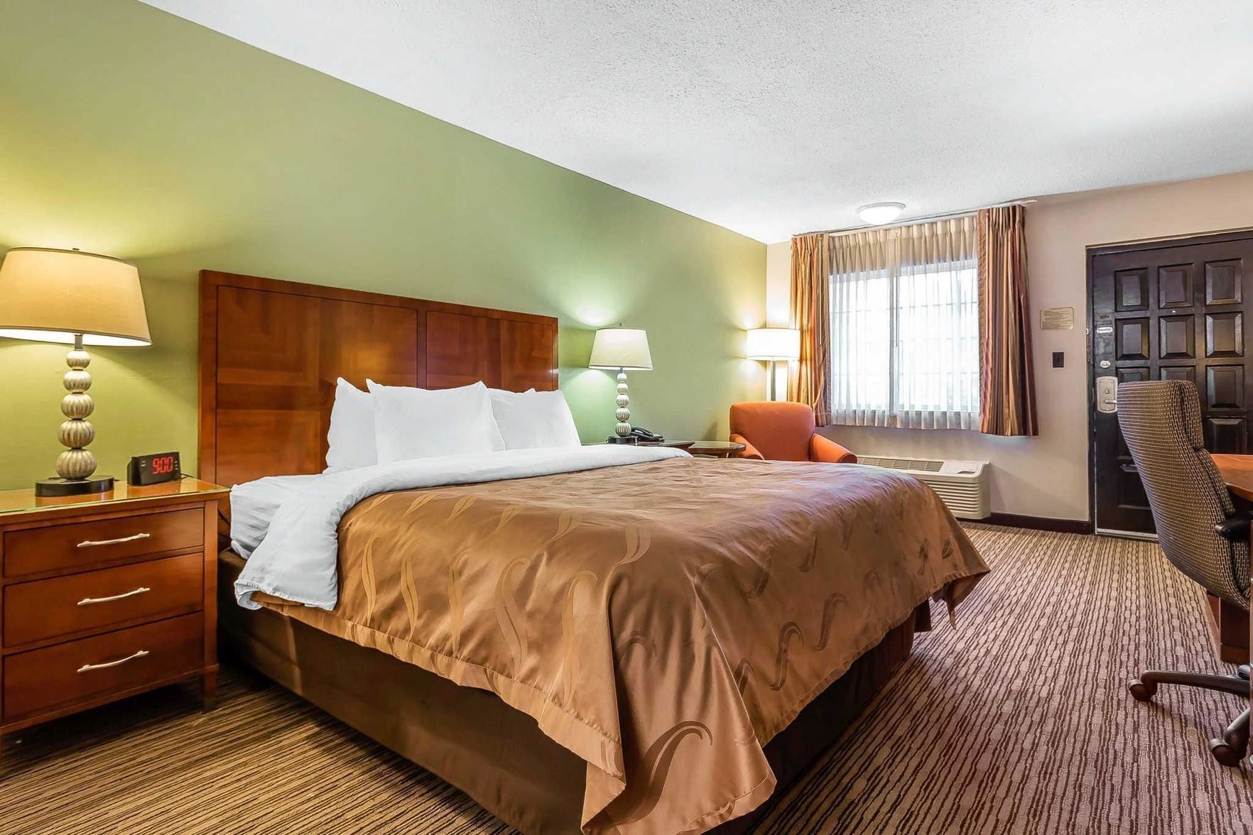 Desk, laptop workspace, blackout curtains, soundproofing