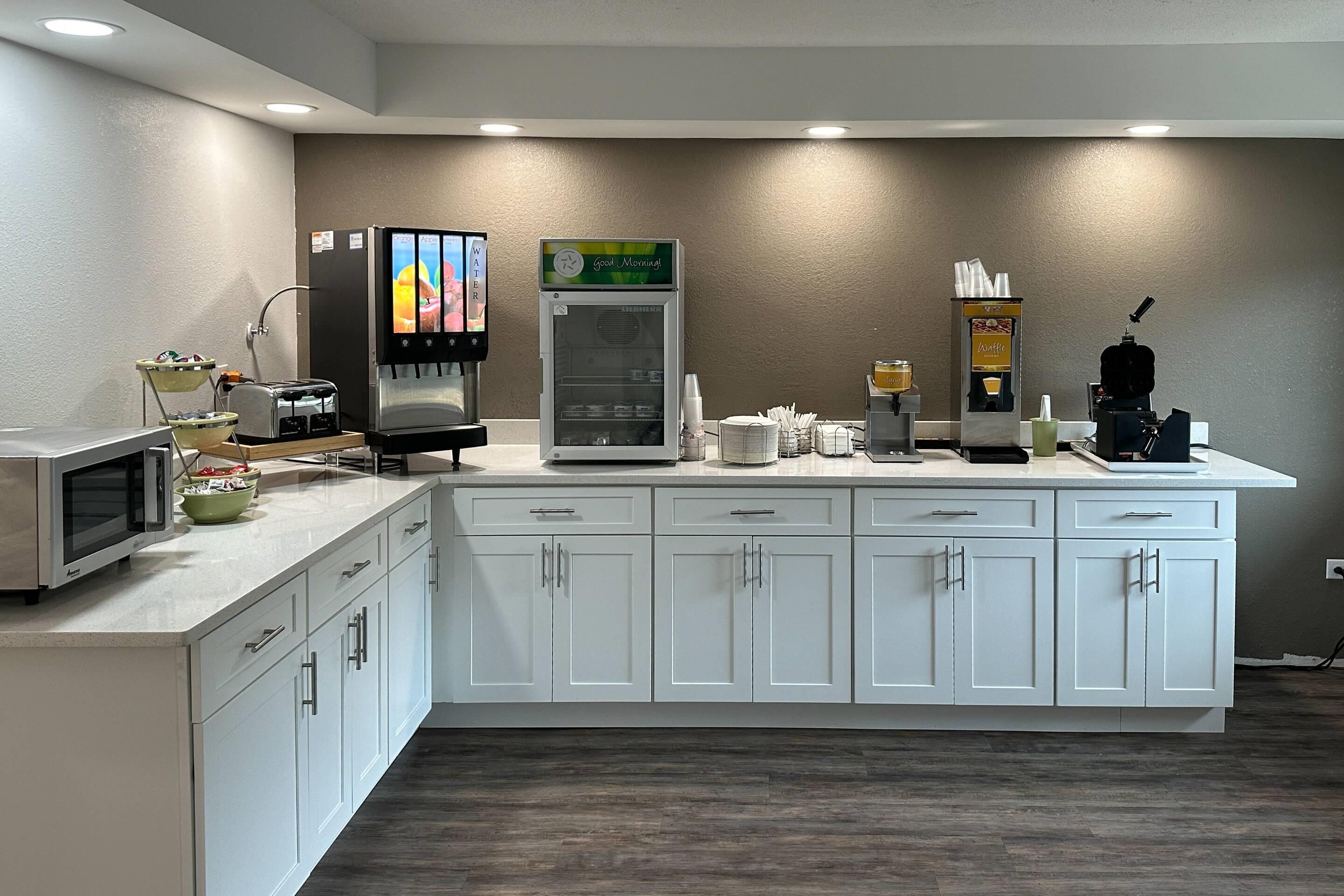 Free daily self-serve breakfast