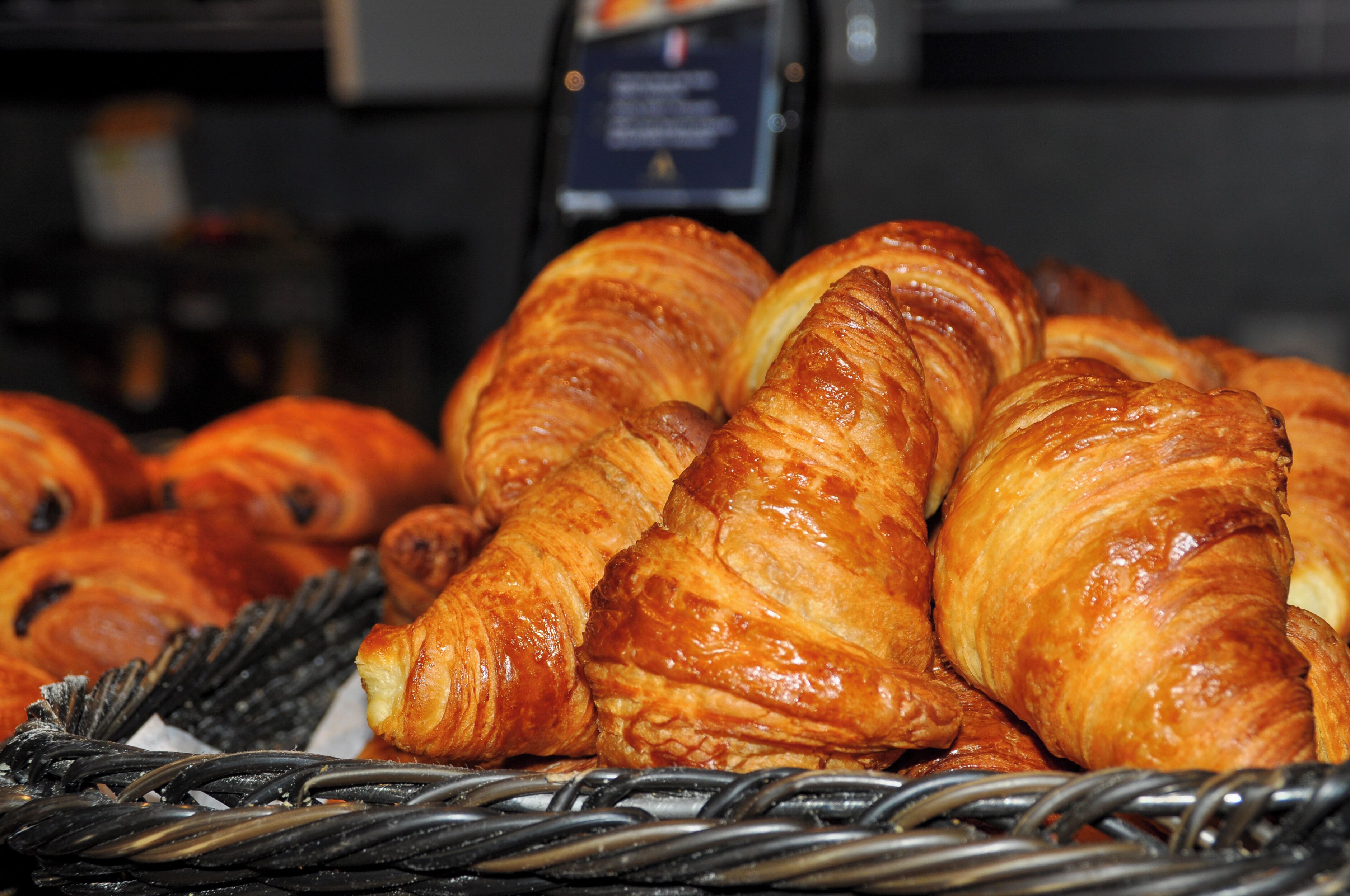 A basket of croissants.