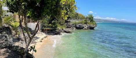 On the beach, scuba diving, snorkeling