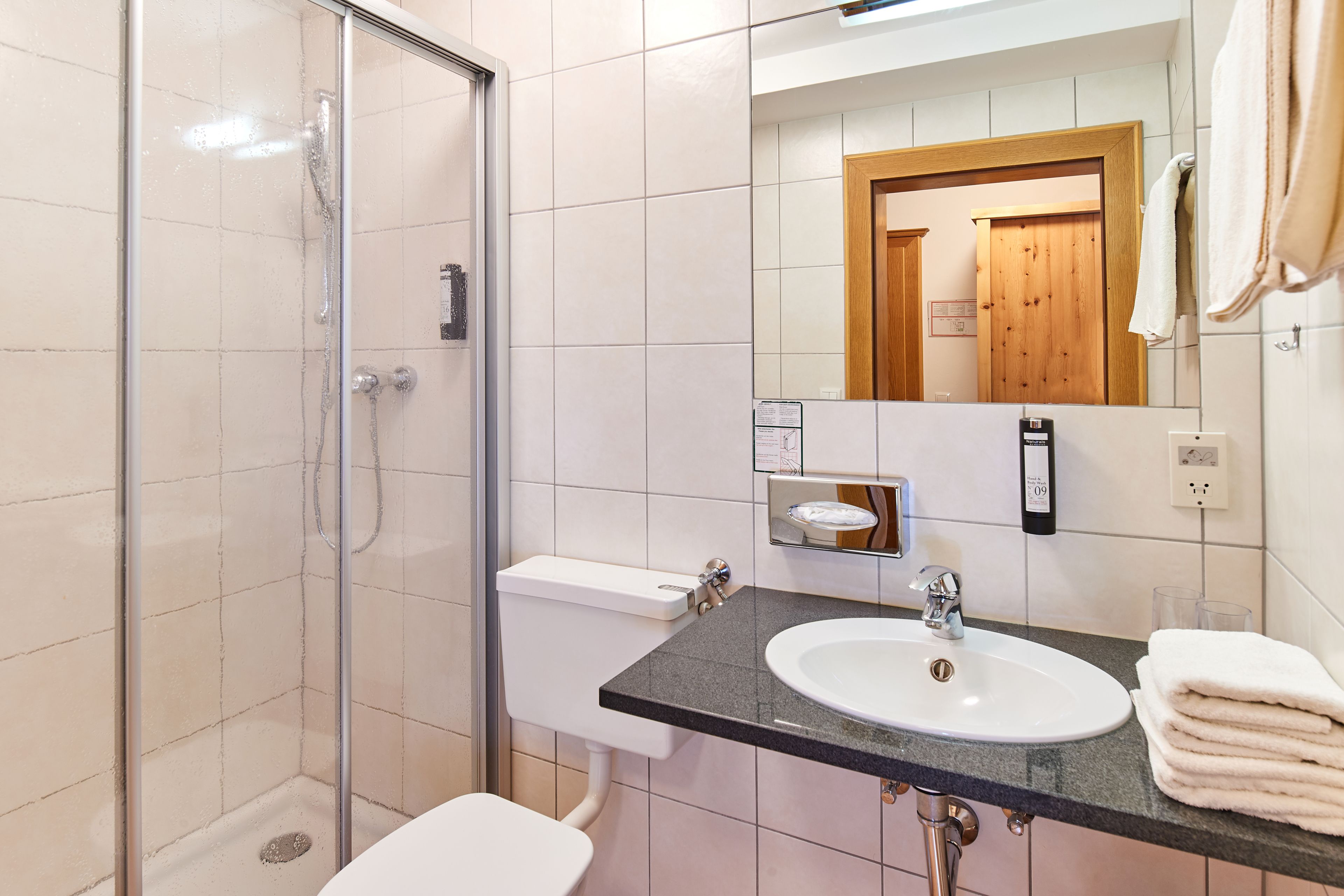 free toiletries, hair dryer, bathrobes, towels