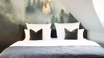 Hypo-allergenic bedding, down comforters, desk, iron/ironing board