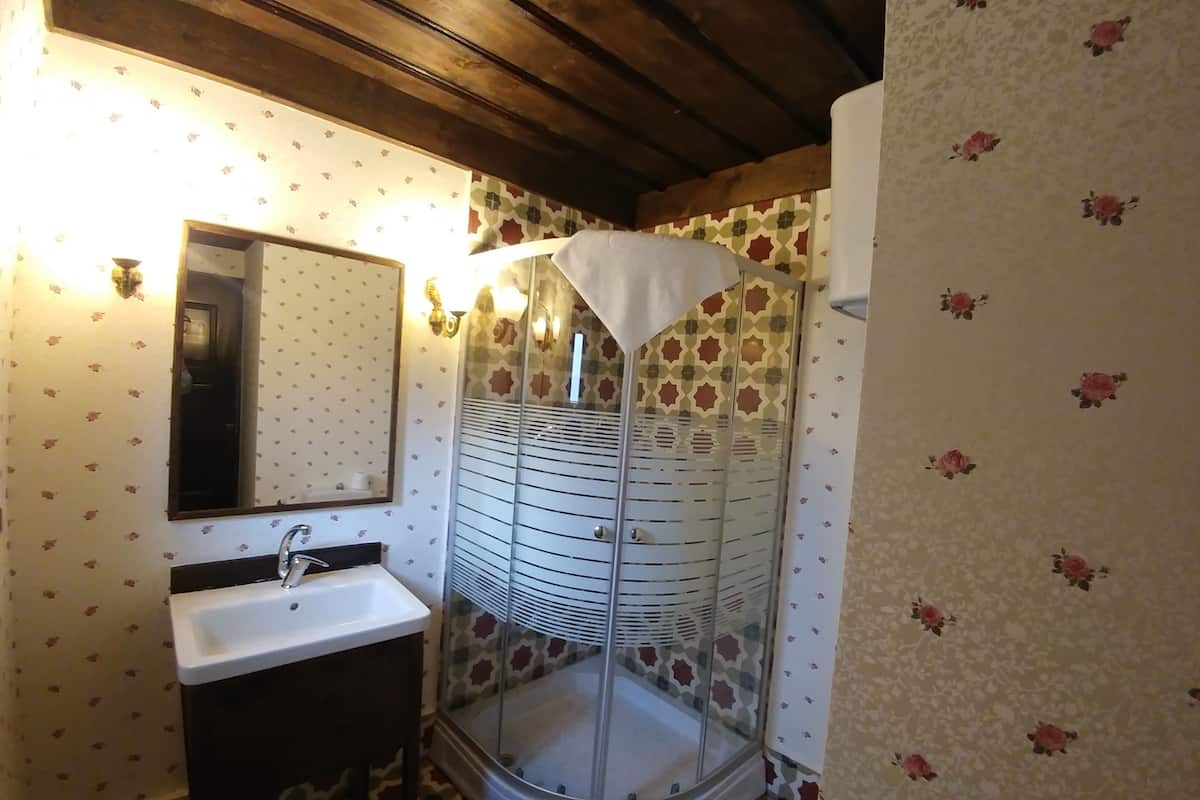 hunting mansion | bathroom | shower, hair dryer