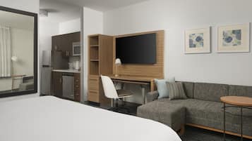 1 makuuhuone, työpöytä, kannettavalle tietokoneelle sopiva työtila