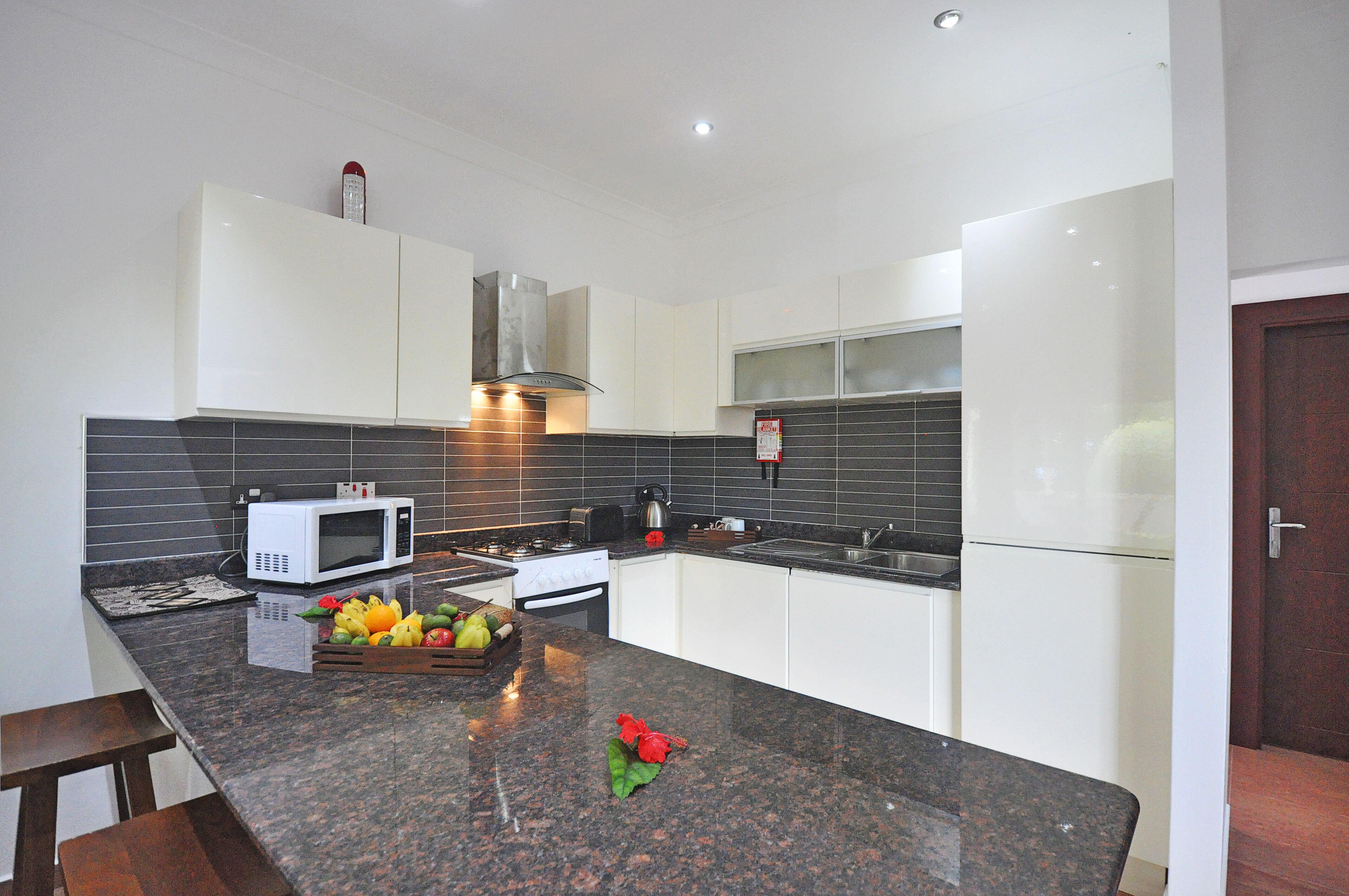 Appartement, 2 slaapkamers | Privékeuken | Een koelkast/vriezer, een magnetron, een kookplaat