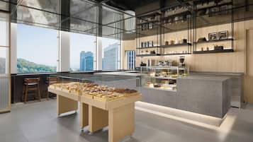 Breakfast, lunch, dinner served; international cuisine