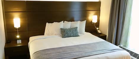 In-room safe, blackout curtains, iron/ironing board